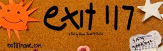 Movie poster for Exit 117 with pieces of paper on corkboard